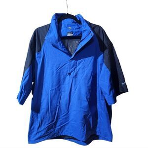 NIKE Golf Blue Short Sleeve Zip Pullover Windbreaker‎ Jacket - Size XL